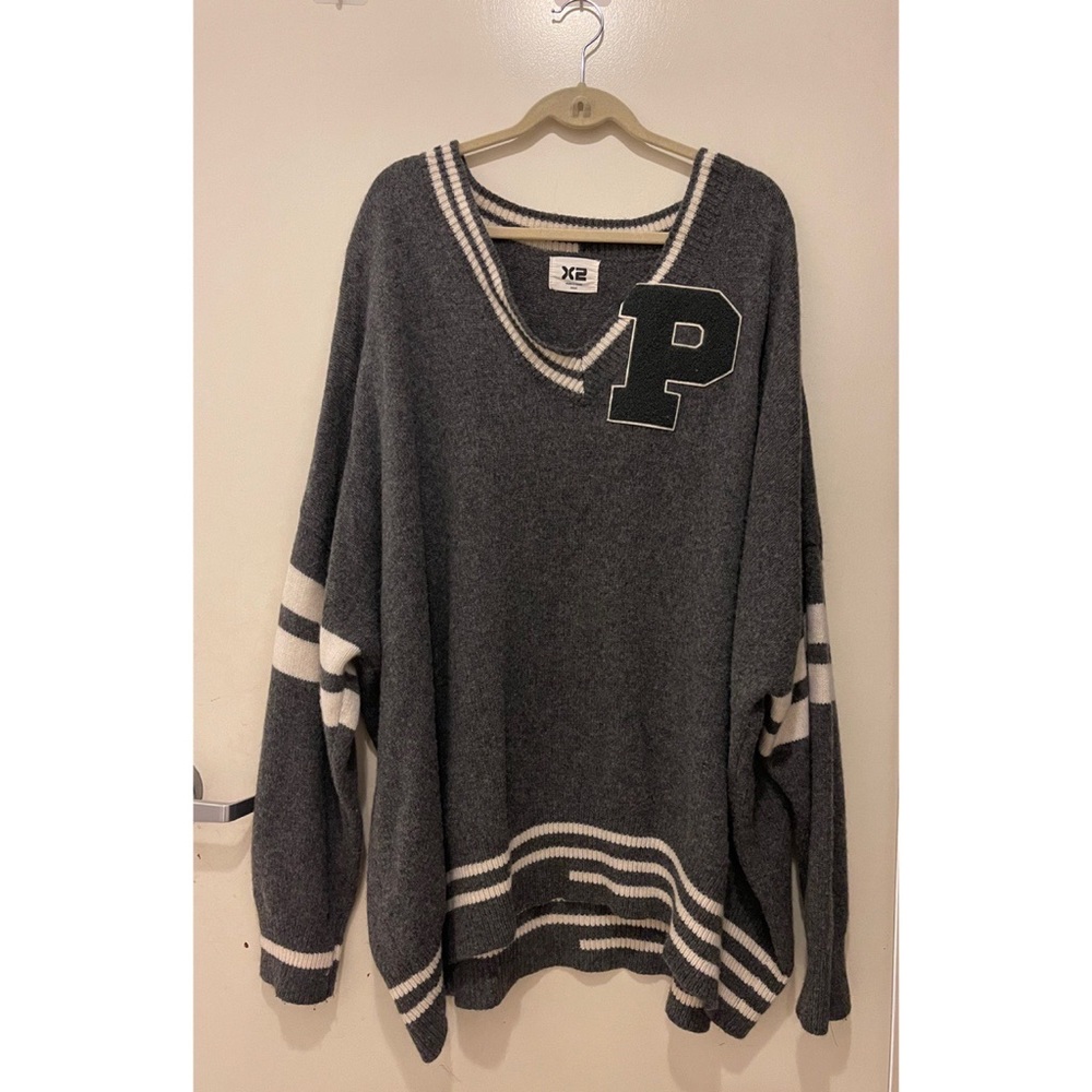 Oversized Knit Varsity Sweater